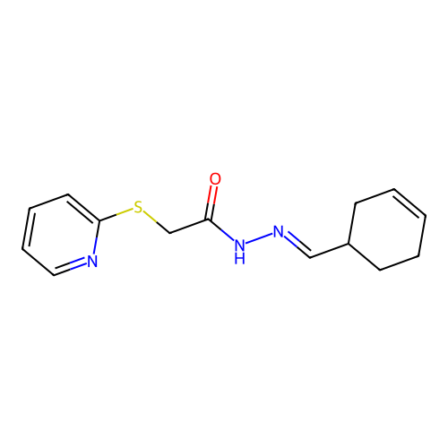 N'-[(E)-cyclohex-3-en-1-ylmethylidene]-2-(pyridin-2-ylsulfanyl)acetohydrazide structure