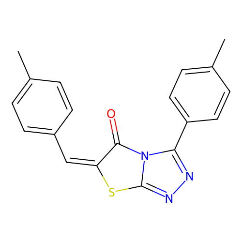 (E)-6-(4-methylbenzylidene)-3-(p-tolyl)thiazolo[2,3-c][1,2,4]triazol-5(6H)-one structure