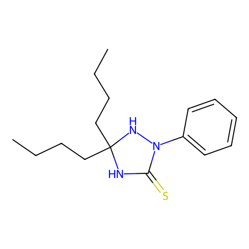 5,5-Dibutyl-2-phenyl-1,2,4-triazolidine-3-thione structure