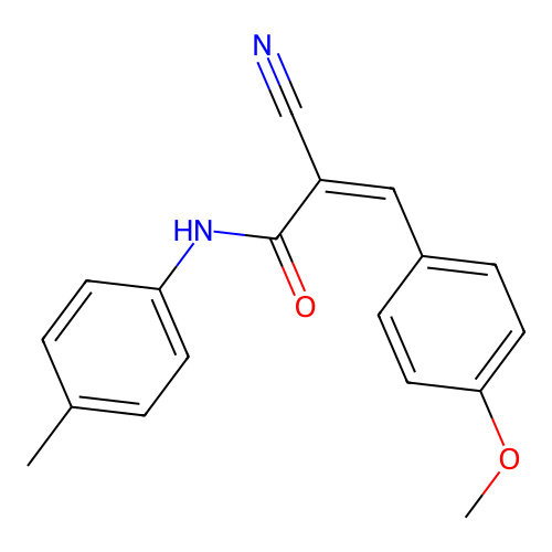 (Z)-2-cyano-3-(4-methoxyphenyl)-N-(p-tolyl)acrylamide structure