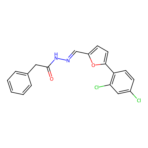 N'-{(E)-[5-(2,4-dichlorophenyl)furan-2-yl]methylidene}-2-phenylacetohydrazide structure
