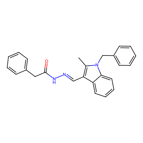 N'-[(E)-(1-benzyl-2-methyl-1H-indol-3-yl)methylidene]-2-phenylacetohydrazide structure
