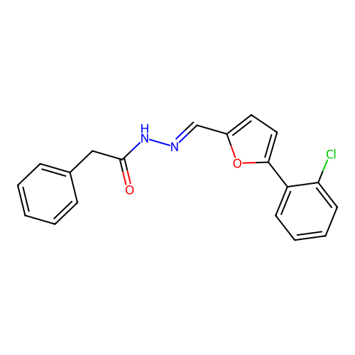 N'-{(E)-[5-(2-chlorophenyl)furan-2-yl]methylidene}-2-phenylacetohydrazide structure