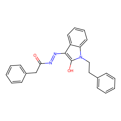 (E)-N'-(2-oxo-1-phenethylindolin-3-ylidene)-2-phenylacetohydrazide structure