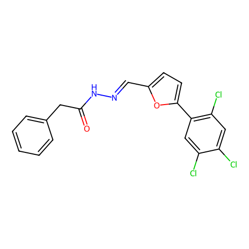 2-phenyl-N'-{(E)-[5-(2,4,5-trichlorophenyl)furan-2-yl]methylidene}acetohydrazide structure