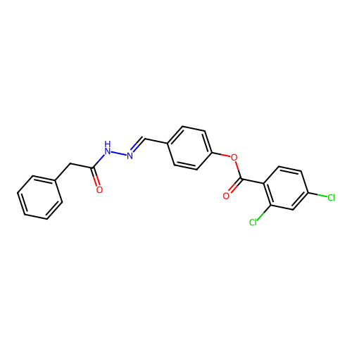 [4-[[(2-Phenylacetyl)hydrazinylidene]methyl]phenyl] 2,4-dichlorobenzoate structure