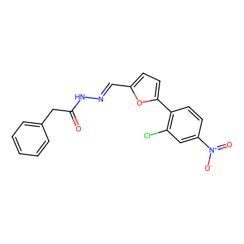 N'-{(E)-[5-(2-chloro-4-nitrophenyl)furan-2-yl]methylidene}-2-phenylacetohydrazide structure