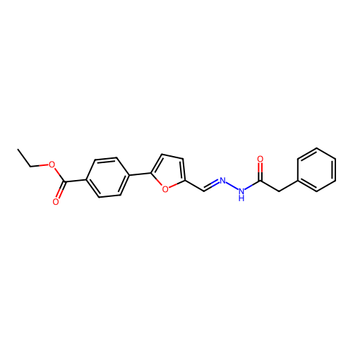 ethyl 4-(5-{(E)-[2-(phenylacetyl)hydrazinylidene]methyl}furan-2-yl)benzoate structure