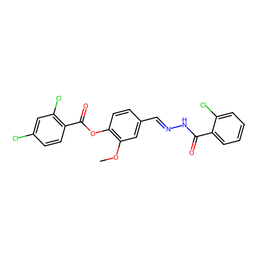 4-(2-(2-Chlorobenzoyl)carbohydrazonoyl)-2-methoxyphenyl 2,4-dichlorobenzoate structure
