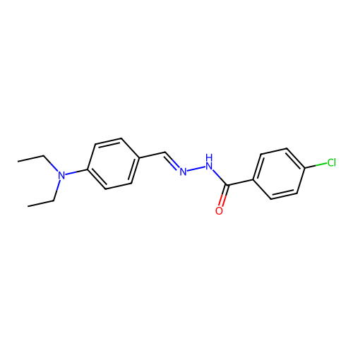 4-chloro-N-[(E)-[4-(diethylamino)phenyl]methylideneamino]benzamide structure
