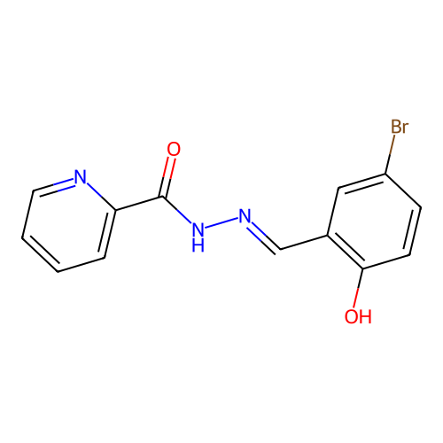 N-[(5-bromo-2-hydroxyphenyl)methylideneamino]pyridine-2-carboxamide structure
