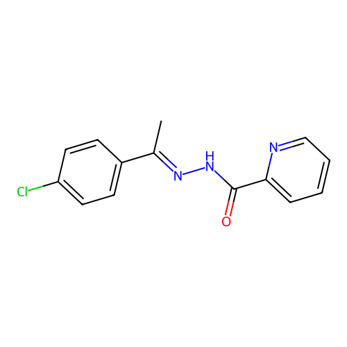 N'-[(1E)-1-(4-chlorophenyl)ethylidene]pyridine-2-carbohydrazide structure