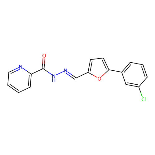 N-[(E)-[5-(3-chlorophenyl)furan-2-yl]methylideneamino]pyridine-2-carboxamide structure