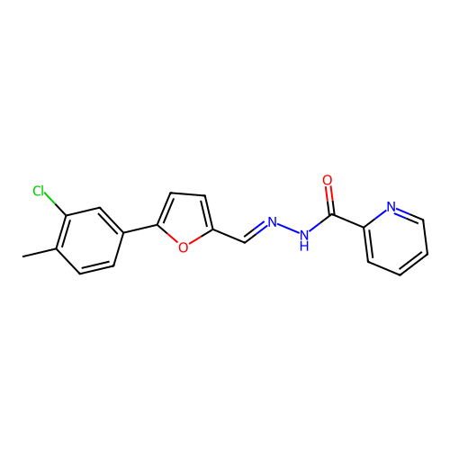 (E)-N'-((5-(3-chloro-4-methylphenyl)furan-2-yl)methylene)picolinohydrazide structure