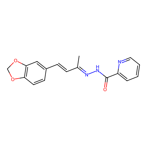 N'-[(2E,3E)-4-(1,3-benzodioxol-5-yl)but-3-en-2-ylidene]pyridine-2-carbohydrazide structure