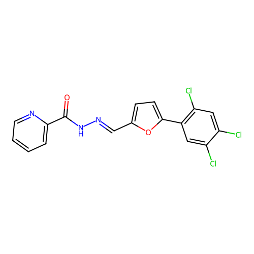 N'-{(E)-[5-(2,4,5-trichlorophenyl)furan-2-yl]methylidene}pyridine-2-carbohydrazide structure