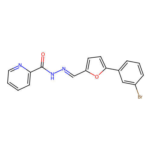 N'-{(E)-[5-(3-bromophenyl)furan-2-yl]methylidene}pyridine-2-carbohydrazide structure