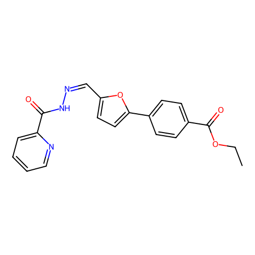 (Z)-ethyl 4-(5-((2-picolinoylhydrazono)methyl)furan-2-yl)benzoate structure