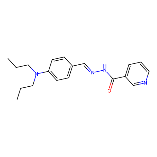 N-[(E)-[4-(dipropylamino)phenyl]methylideneamino]pyridine-3-carboxamide structure