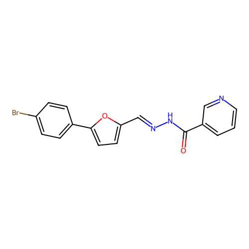 N'-{(E)-[5-(4-bromophenyl)furan-2-yl]methylidene}pyridine-3-carbohydrazide structure