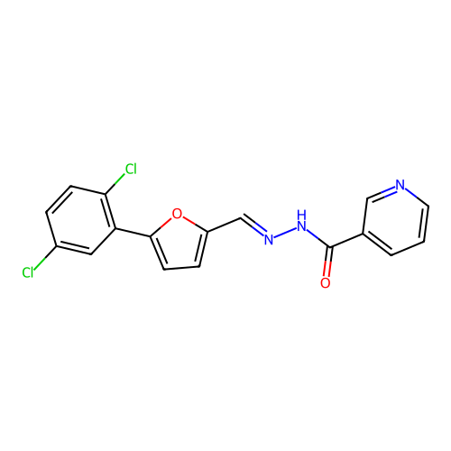 N'-{(E)-[5-(2,5-dichlorophenyl)furan-2-yl]methylidene}pyridine-3-carbohydrazide structure