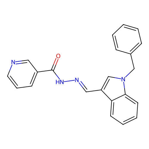 N'-[(E)-(1-benzyl-1H-indol-3-yl)methylidene]pyridine-3-carbohydrazide structure