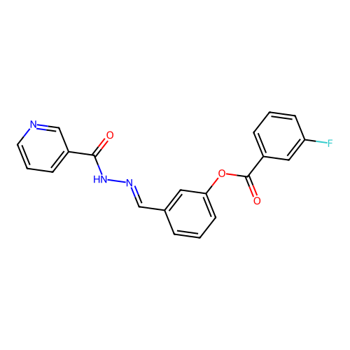 3-{(E)-[2-(pyridin-3-ylcarbonyl)hydrazinylidene]methyl}phenyl 3-fluorobenzoate structure