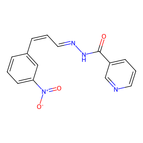 N'-[(1E,2Z)-3-(3-nitrophenyl)prop-2-en-1-ylidene]pyridine-3-carbohydrazide structure