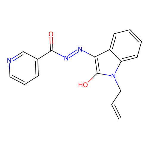 (Z)-N'-(1-allyl-2-oxoindolin-3-ylidene)nicotinohydrazide structure