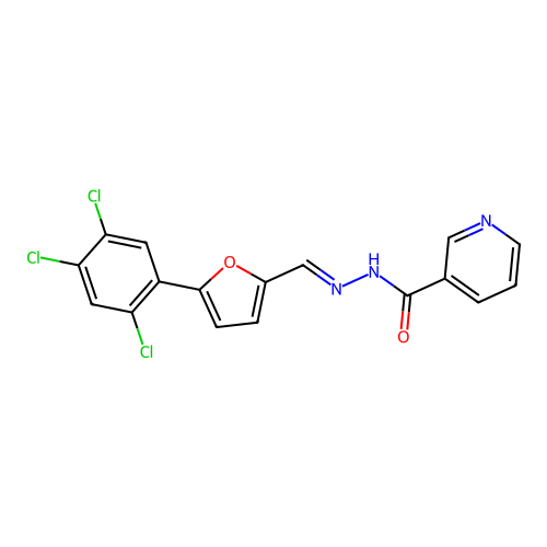 N'-{(E)-[5-(2,4,5-trichlorophenyl)furan-2-yl]methylidene}pyridine-3-carbohydrazide structure