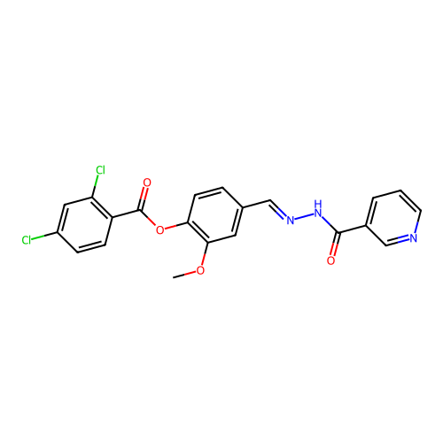 2-Methoxy-4-(2-(3-pyridinylcarbonyl)carbohydrazonoyl)phenyl 2,4-dichlorobenzoate structure