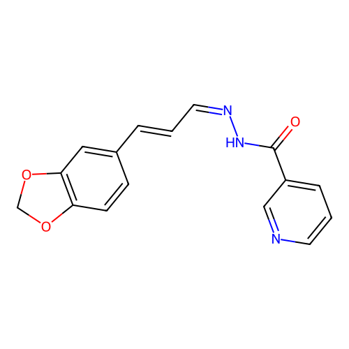 (Z)-N'-((E)-3-(benzo[d][1,3]dioxol-5-yl)allylidene)nicotinohydrazide structure