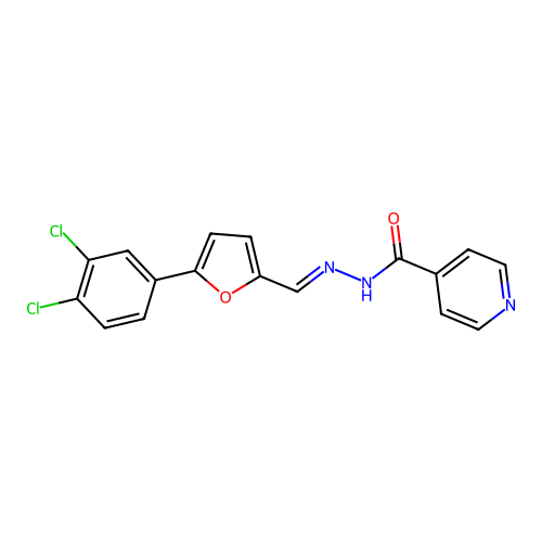 N'-{(E)-[5-(3,4-dichlorophenyl)furan-2-yl]methylidene}pyridine-4-carbohydrazide structure