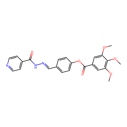 4-{(E)-[2-(pyridin-4-ylcarbonyl)hydrazinylidene]methyl}phenyl 3,4,5-trimethoxybenzoate structure