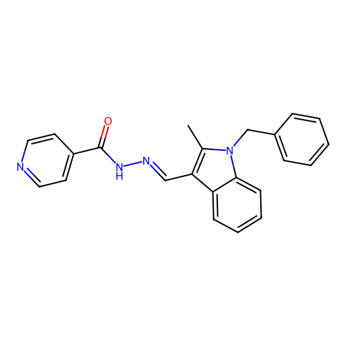 N'-[(E)-(1-benzyl-2-methyl-1H-indol-3-yl)methylidene]pyridine-4-carbohydrazide structure