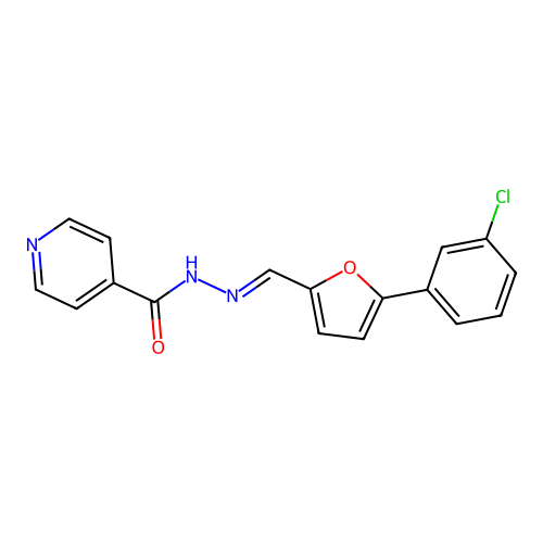 N'-{(E)-[5-(3-chlorophenyl)furan-2-yl]methylidene}pyridine-4-carbohydrazide structure