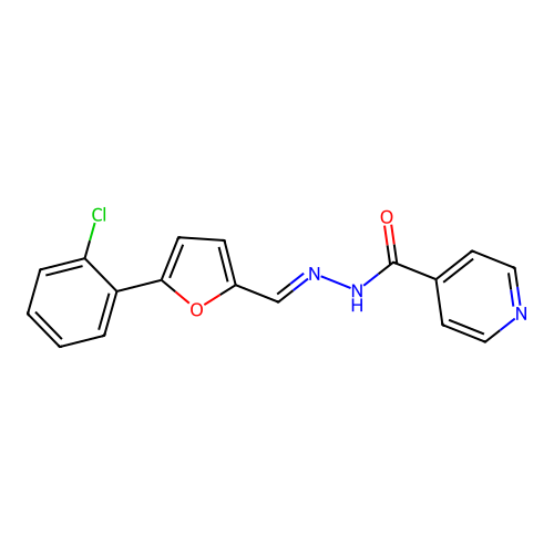 N'-{(E)-[5-(2-chlorophenyl)furan-2-yl]methylidene}pyridine-4-carbohydrazide structure