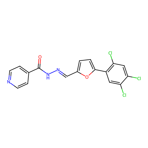 (E)-N'-((5-(2,4,5-trichlorophenyl)furan-2-yl)methylene)isonicotinohydrazide structure