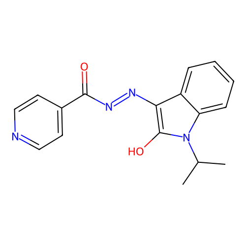 (Z)-N'-(1-isopropyl-2-oxoindolin-3-ylidene)isonicotinohydrazide structure
