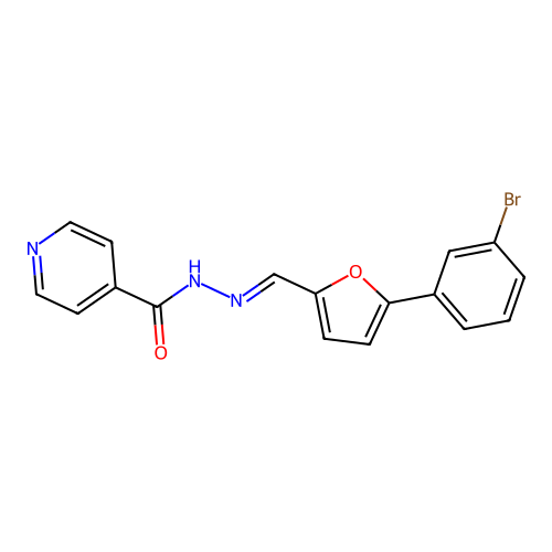N'-{(E)-[5-(3-bromophenyl)furan-2-yl]methylidene}pyridine-4-carbohydrazide structure