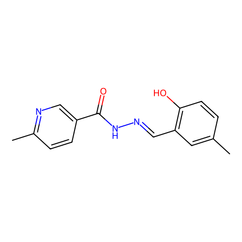 N-[(2-hydroxy-5-methylphenyl)methylideneamino]-6-methylpyridine-3-carboxamide structure