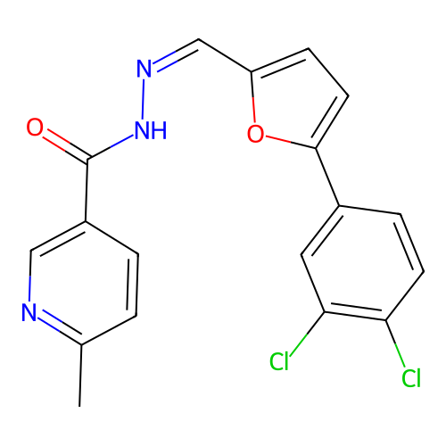 (Z)-N'-((5-(3,4-dichlorophenyl)furan-2-yl)methylene)-6-methylnicotinohydrazide structure