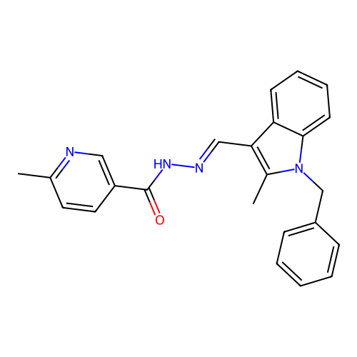 N'-[(E)-(1-benzyl-2-methyl-1H-indol-3-yl)methylidene]-6-methylpyridine-3-carbohydrazide structure