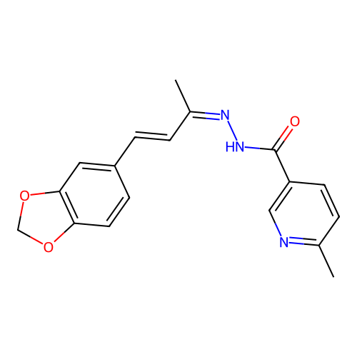 N'-[(2Z,3E)-4-(1,3-benzodioxol-5-yl)but-3-en-2-ylidene]-6-methylpyridine-3-carbohydrazide structure