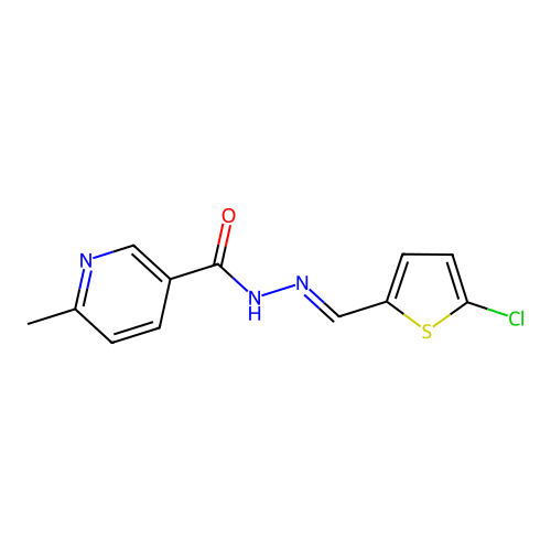 (E)-N'-((5-chlorothiophen-2-yl)methylene)-6-methylnicotinohydrazide structure