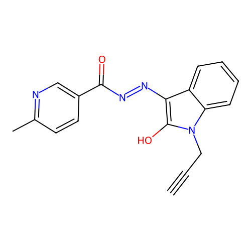(E)-6-methyl-N'-(2-oxo-1-(prop-2-yn-1-yl)indolin-3-ylidene)nicotinohydrazide structure