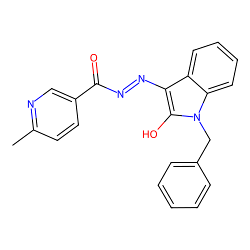(E)-N'-(1-benzyl-2-oxoindolin-3-ylidene)-6-methylnicotinohydrazide structure