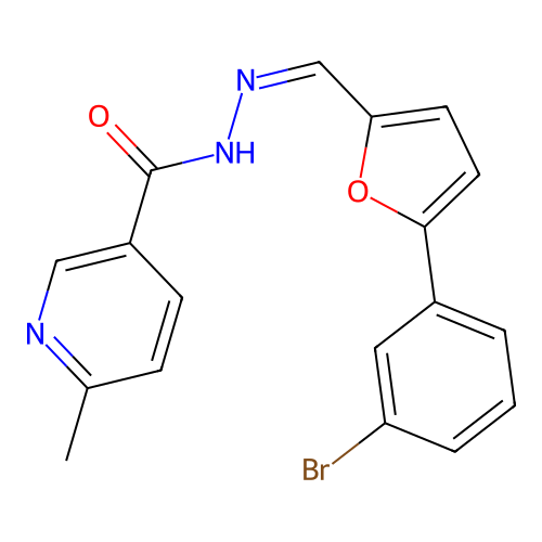 N'-{(Z)-[5-(3-bromophenyl)furan-2-yl]methylidene}-6-methylpyridine-3-carbohydrazide structure