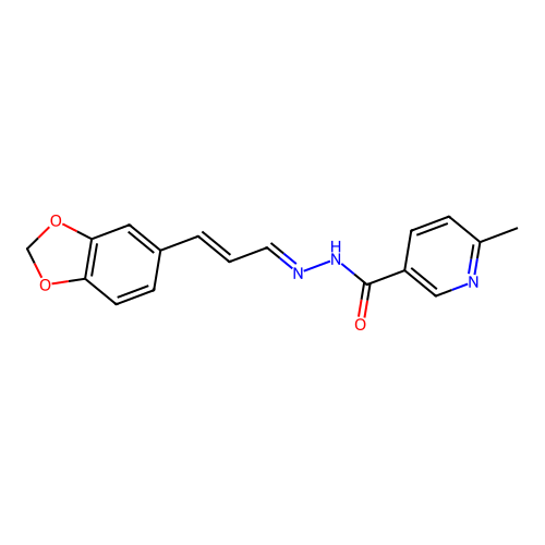 (E)-N'-((E)-3-(benzo[d][1,3]dioxol-5-yl)allylidene)-6-methylnicotinohydrazide structure