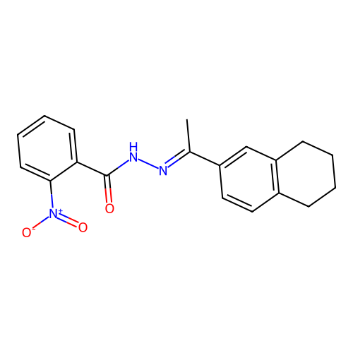 2-nitro-N'-[(1E)-1-(5,6,7,8-tetrahydronaphthalen-2-yl)ethylidene]benzohydrazide structure